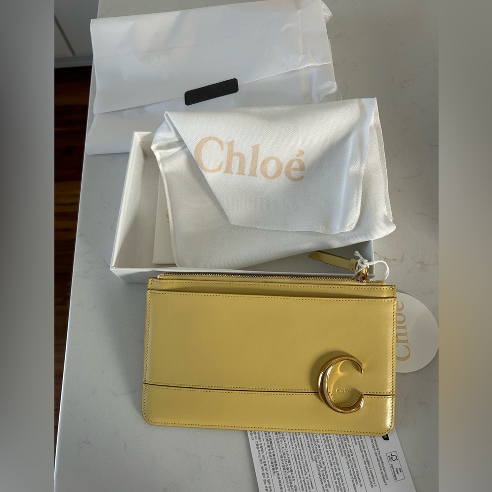 Chloe leather yellow pouch BNWT and box - authentic